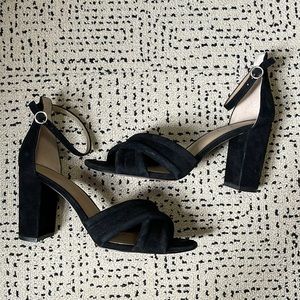 Suede Crossover Heels